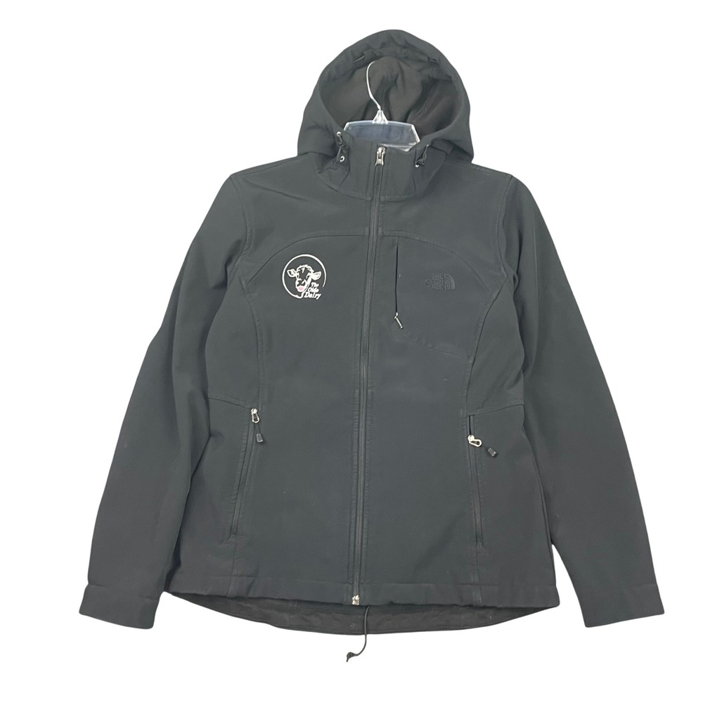 The North Face‎ Apex Bionic Jacket Womens Medium Black Softshell Hooded Outdoor